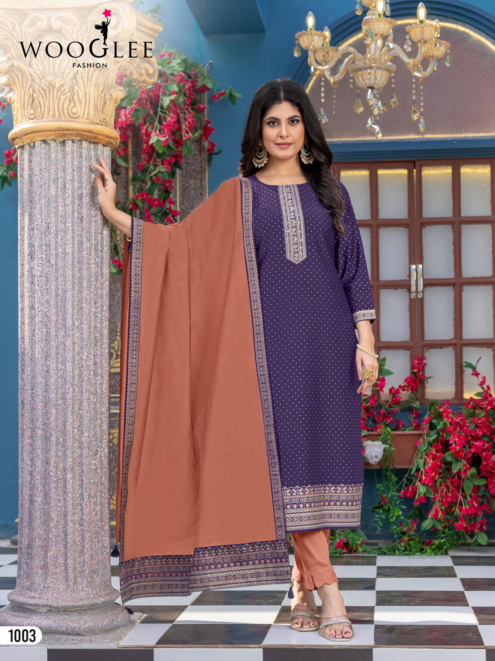Skyline By Wooglee Vetican Printed Kurti With Bottom Dupatta Wholesale Online